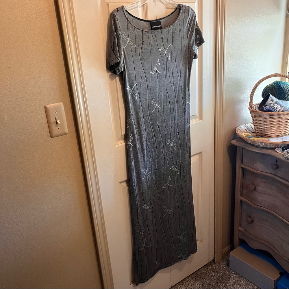 Dennis Goldsmith Dragonfly Print Maxi Dress – Size Medium